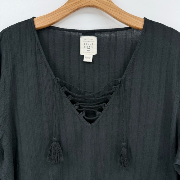 Billabong Lace-up Blue Skies Swim Beach Cover Up in Black Size M - Picture 5 of 14
